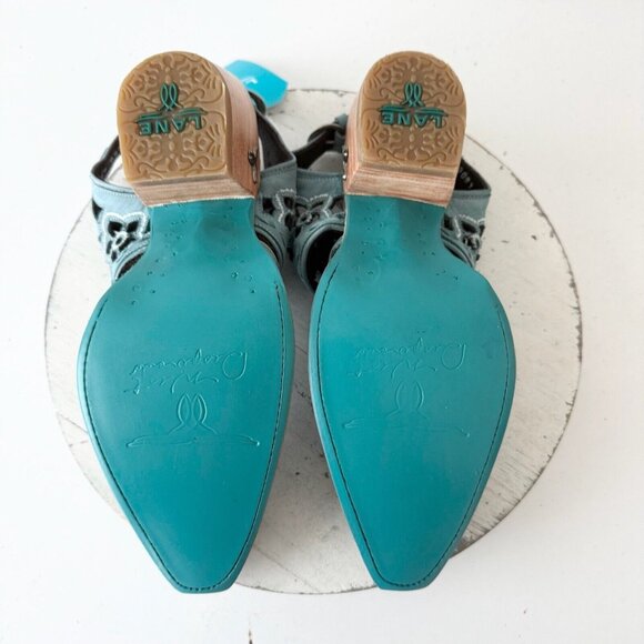 Blue and Brown Ankle Boots with Western Design - Picture 10 of 13